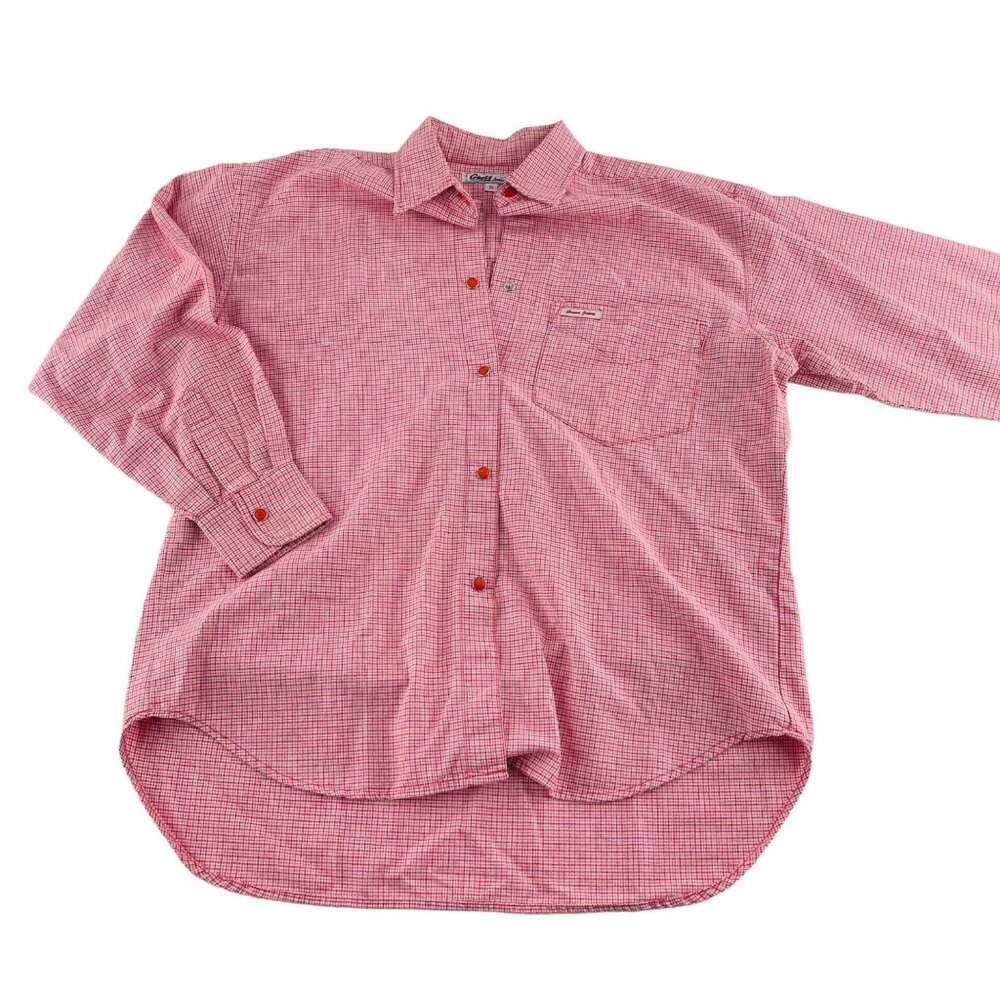 Guess Jeans USA Mens‎ Size Small Red Plaid Button-Down Shirt long Sleeves